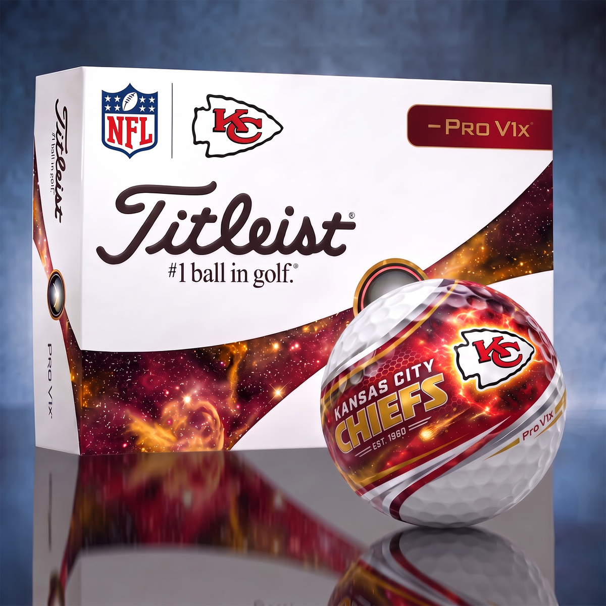 KCC x Custom 1-of-1 NFL Team Galaxy Titleist Golf Balls Set