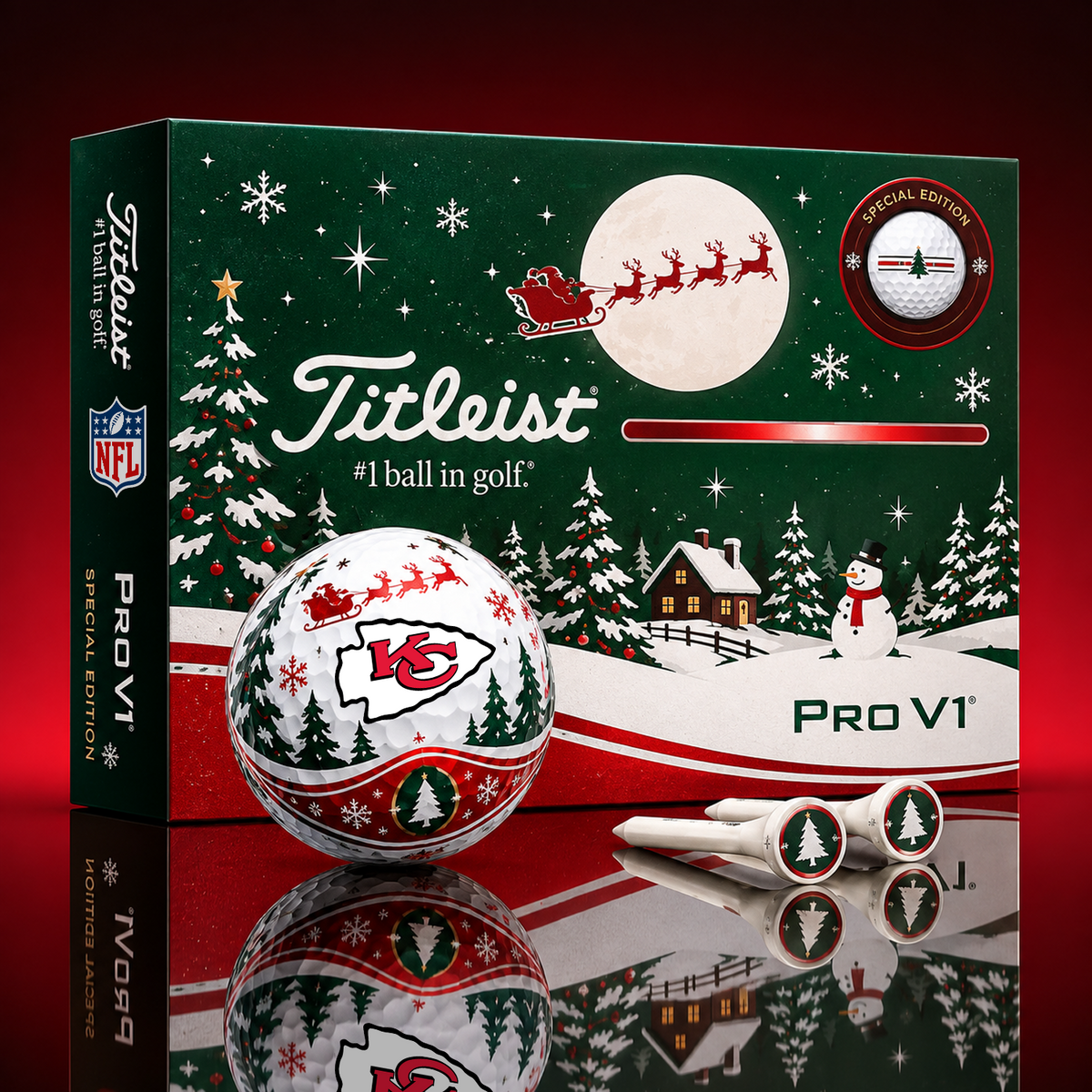 KCC x NFL PERSONALIZED GOLF BALL LIMITED EDITION CHRISTMAS V2
