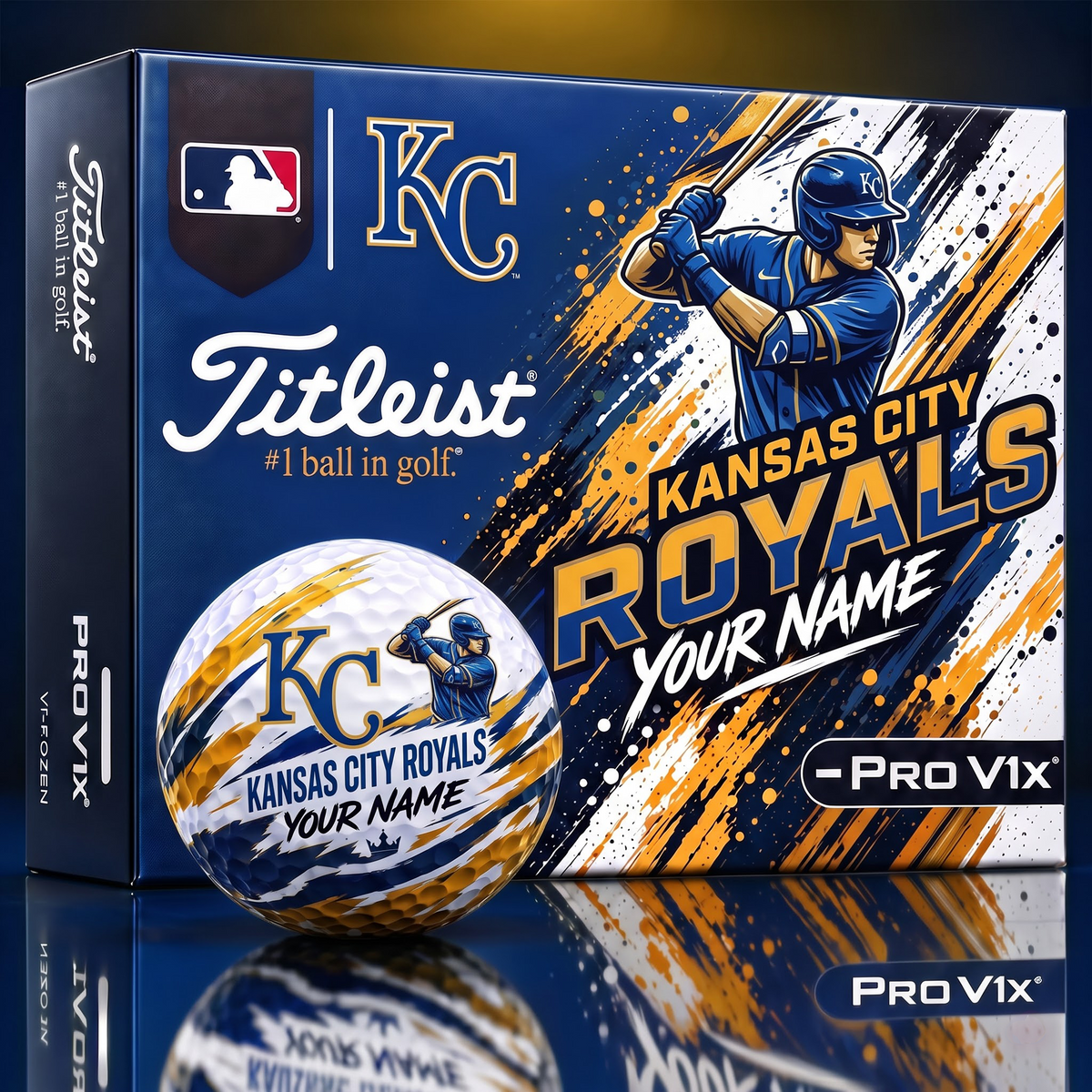 KCR x Personalized MLB Titleist Pro V1x MLB Golf Balls