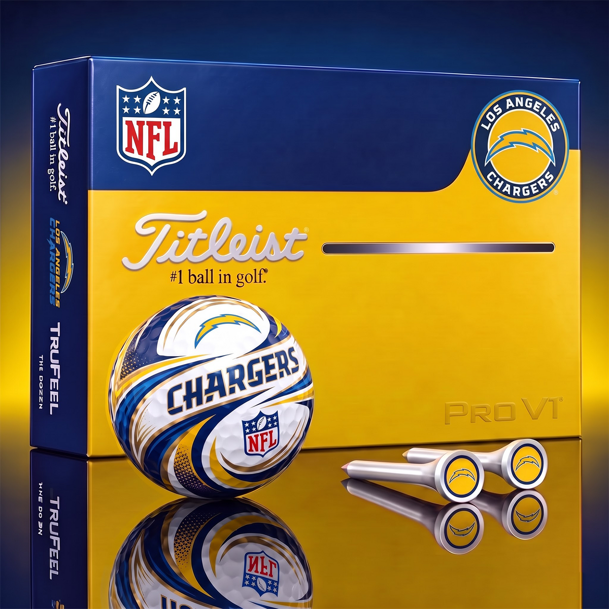 LAC x 1-of-1 Custom NFL Golf Balls And Tees Gift Set
