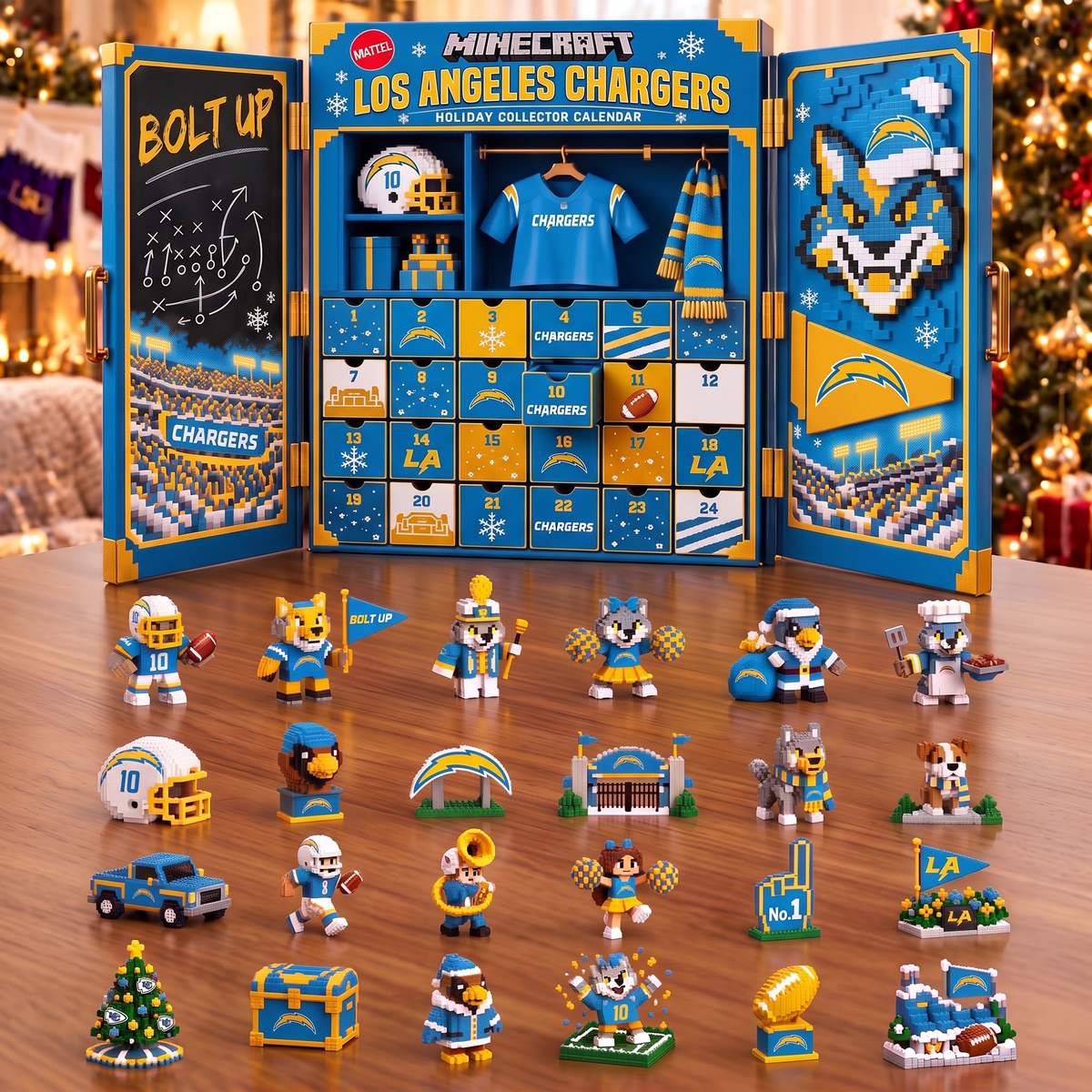 LAC x 1-of-1 Custom NFL Team Christmas Advent Calendar Blind Box Set