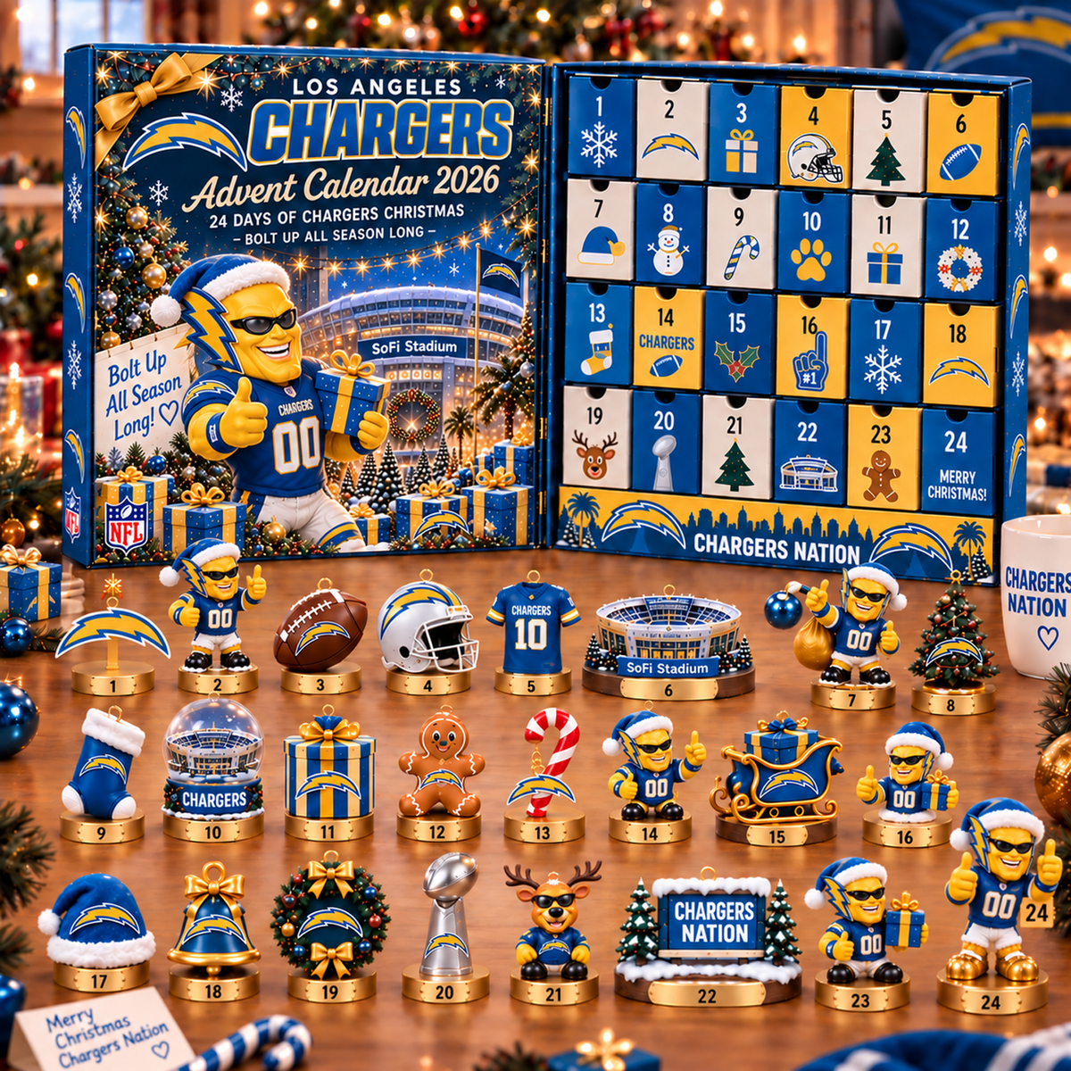 LAC x NFL Christmas Advent Calendar 2026 – 24 Days of NFL Mascot & Holiday Collectibles