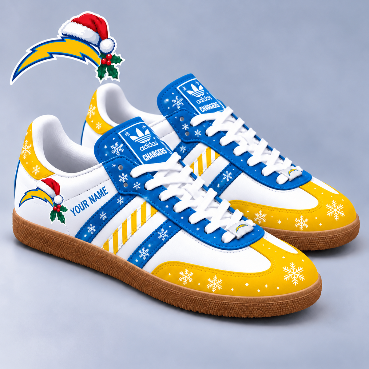 LAC x NFL Christmas Personalized Name Samba Shoes