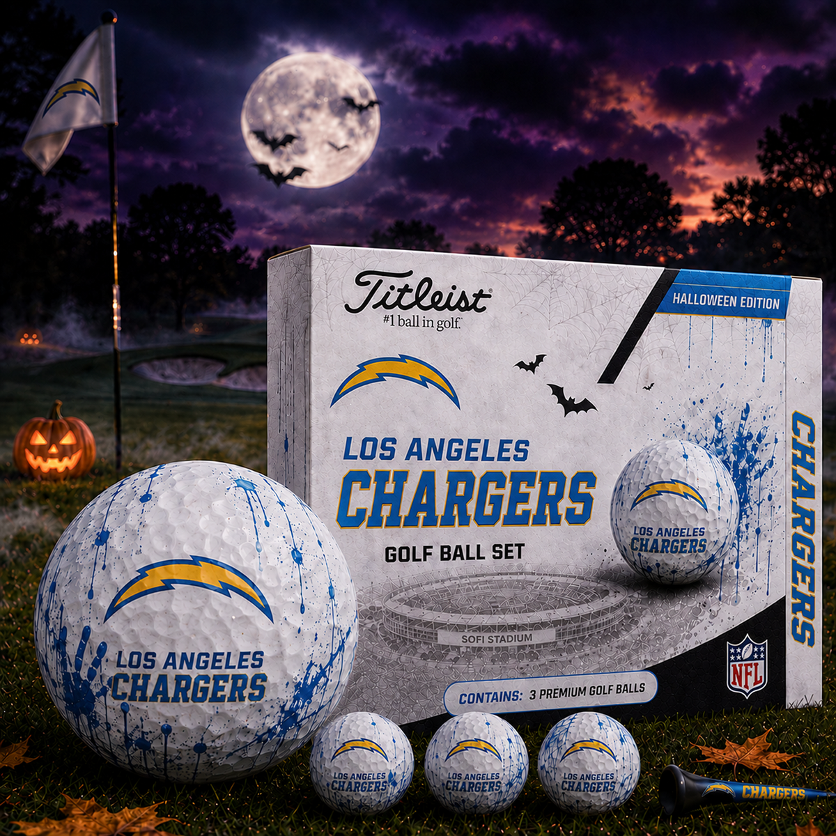 LAC x NFL Halloween Edition Golf Ball Set – 3 Premium Golf Balls