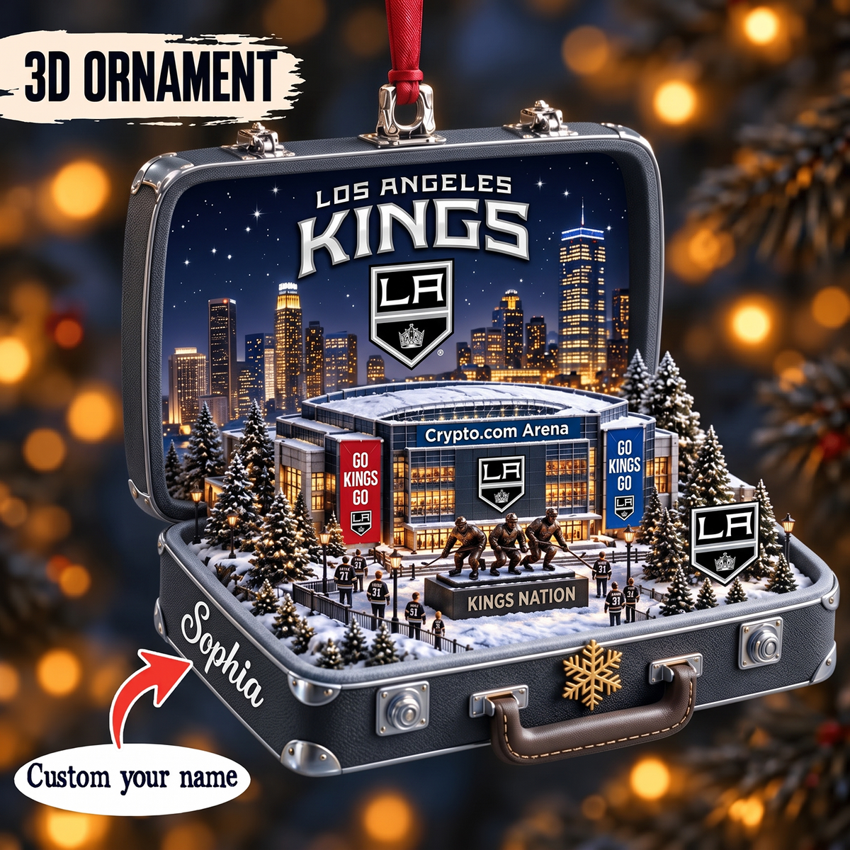 LAK x NHL Christmas KICKOFF Premium Personalized Acrylic Oranment