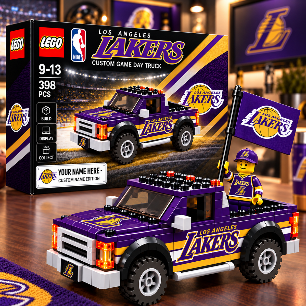 LAL x NBA Building Blocks Truck Toy Set V2