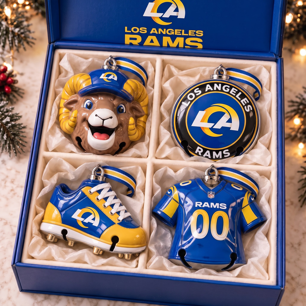 LAR X Premium NFL Christmas Bell Ornament
