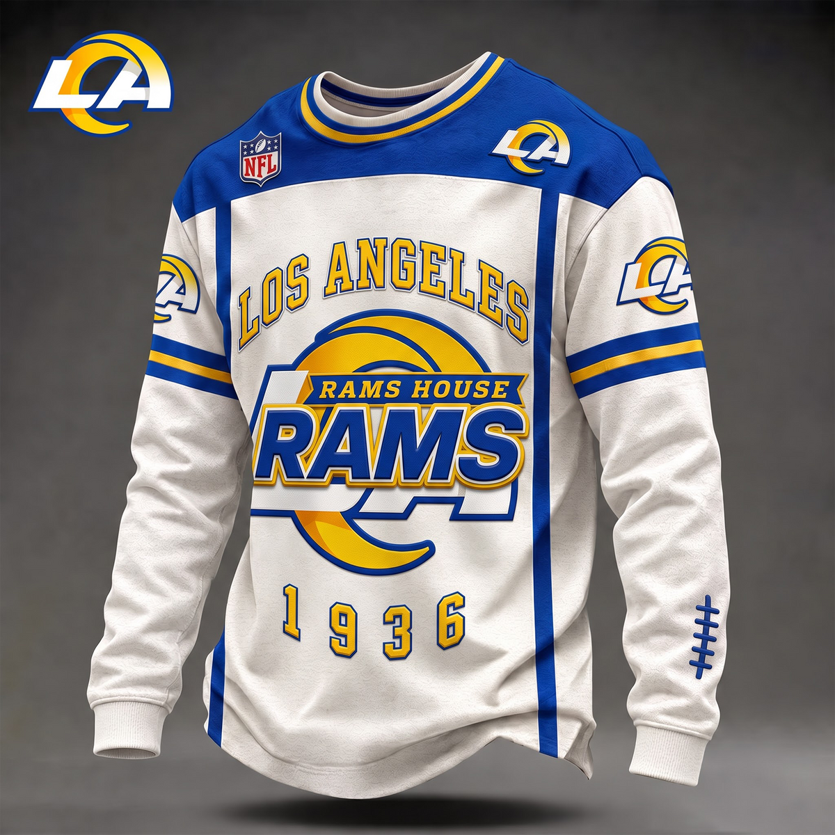 LAR x Custom 1-of-1 Personalized NFL Team Vintage Distressed Long Sleeve Shirt