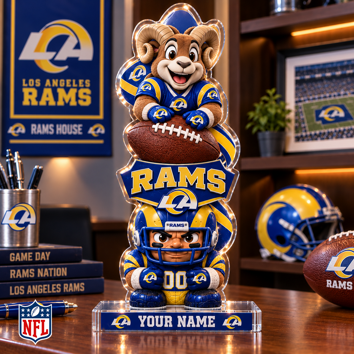 LAR x NFL Christmas KICKOFF Personalized Acrylic Block Plaque