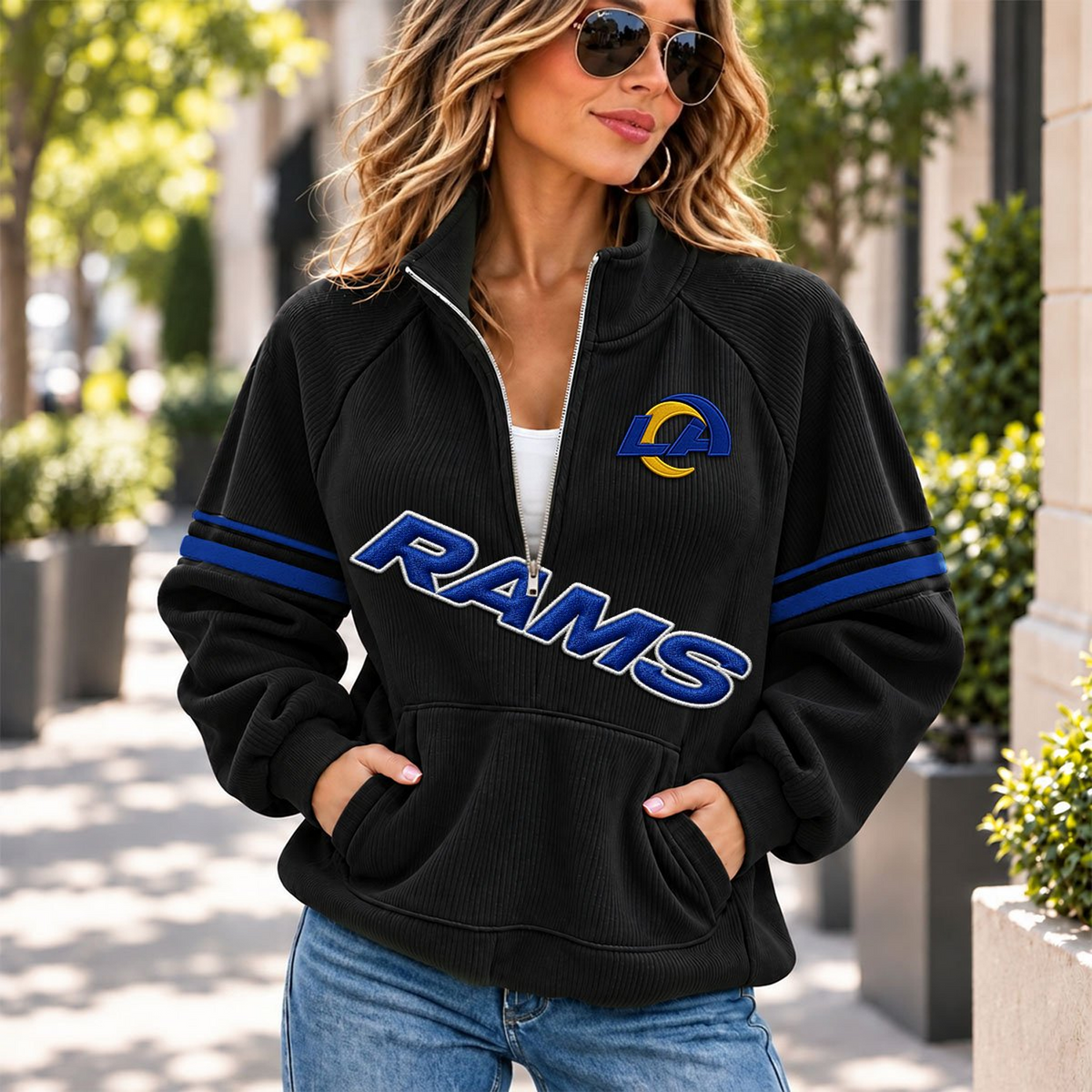 LAR x NFL Corduroy half-zip sweatshirt