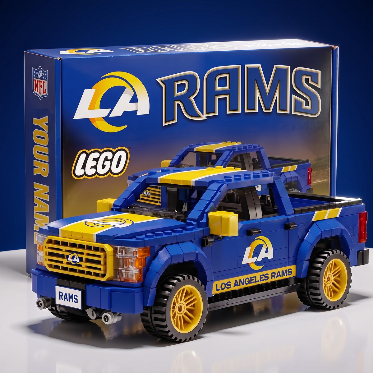 LAR x NFL IN-HOUSE CRAFTED PICKUP TRUCK BUILDING BLOCK SET