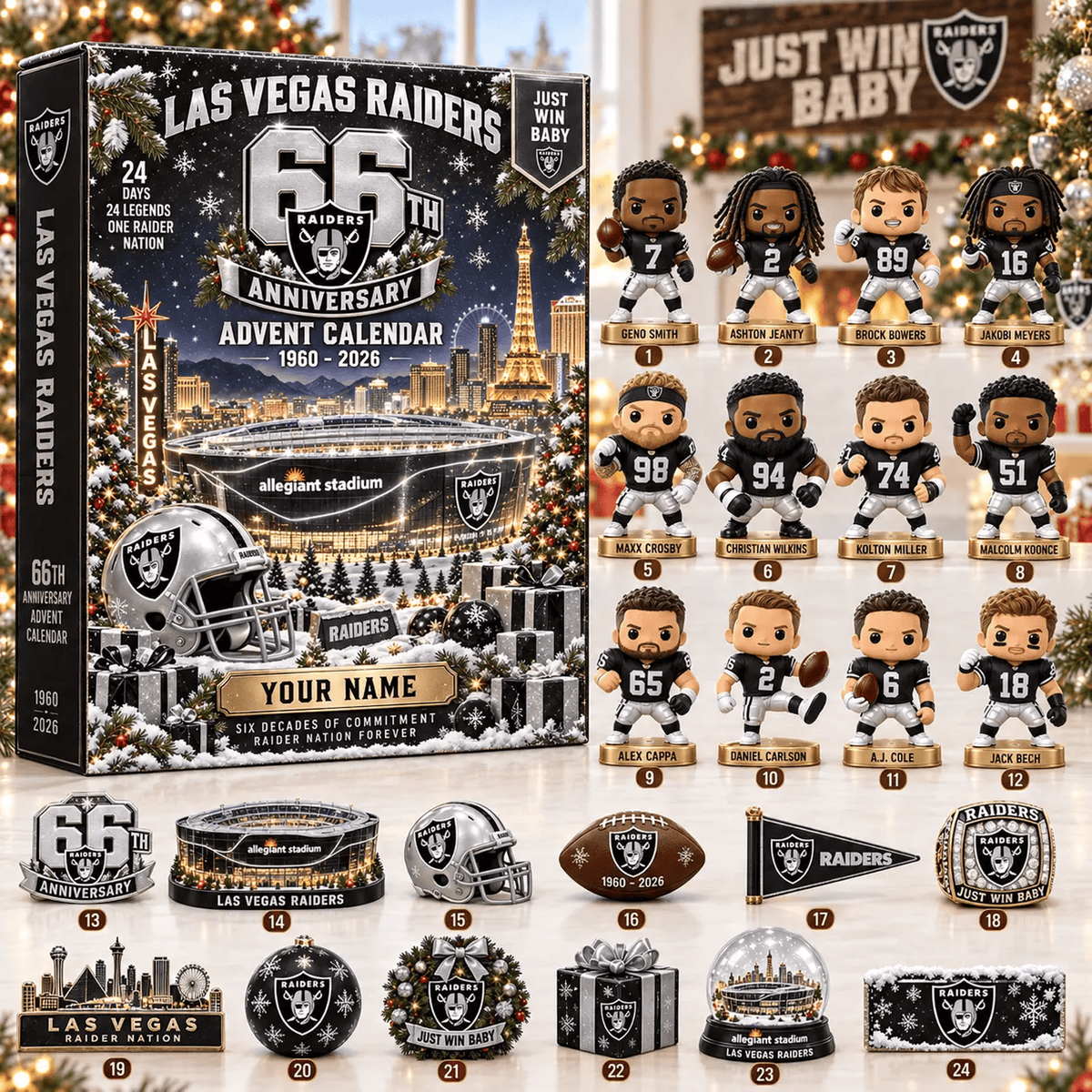 LV x NFL Christmas 2026 Anniversary Advent Calendar Box Custom Any Name Gifts