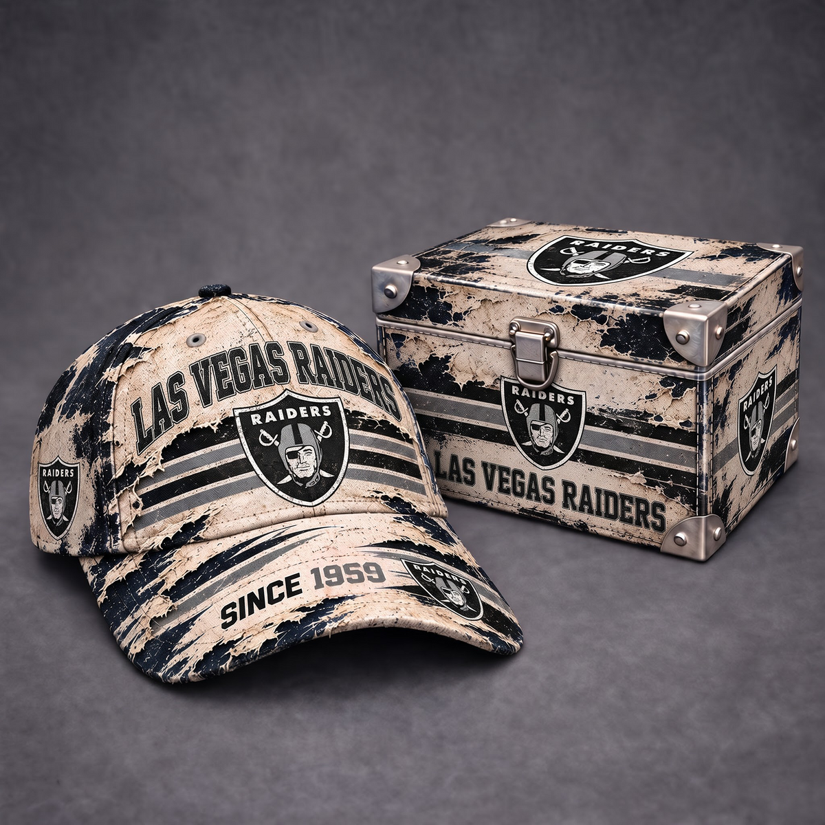 LVR x 1-of-1 NFL Distressed Baseball Cap And Gift Box Set