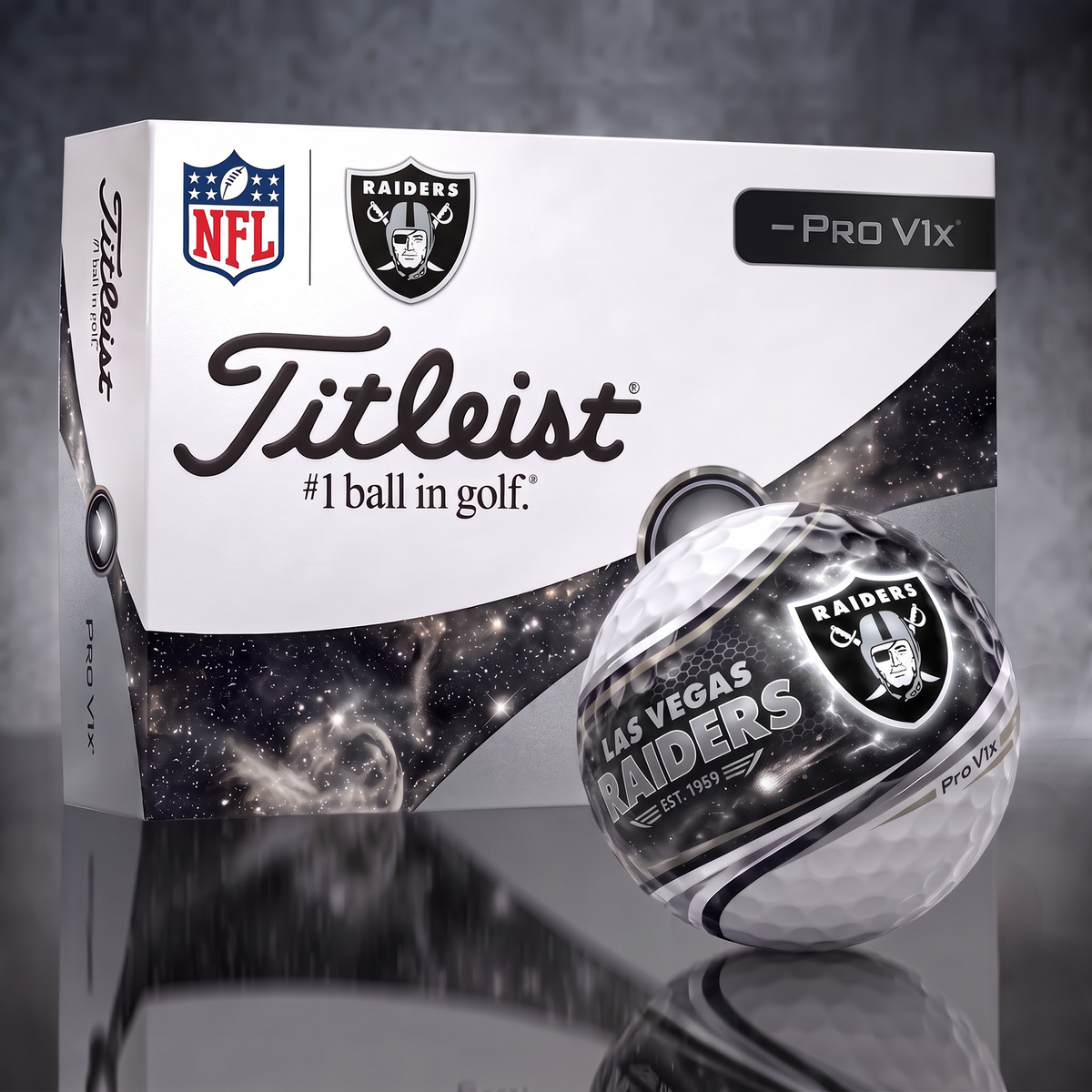 LVR x Custom 1-of-1 NFL Team Galaxy Titleist Golf Balls Set