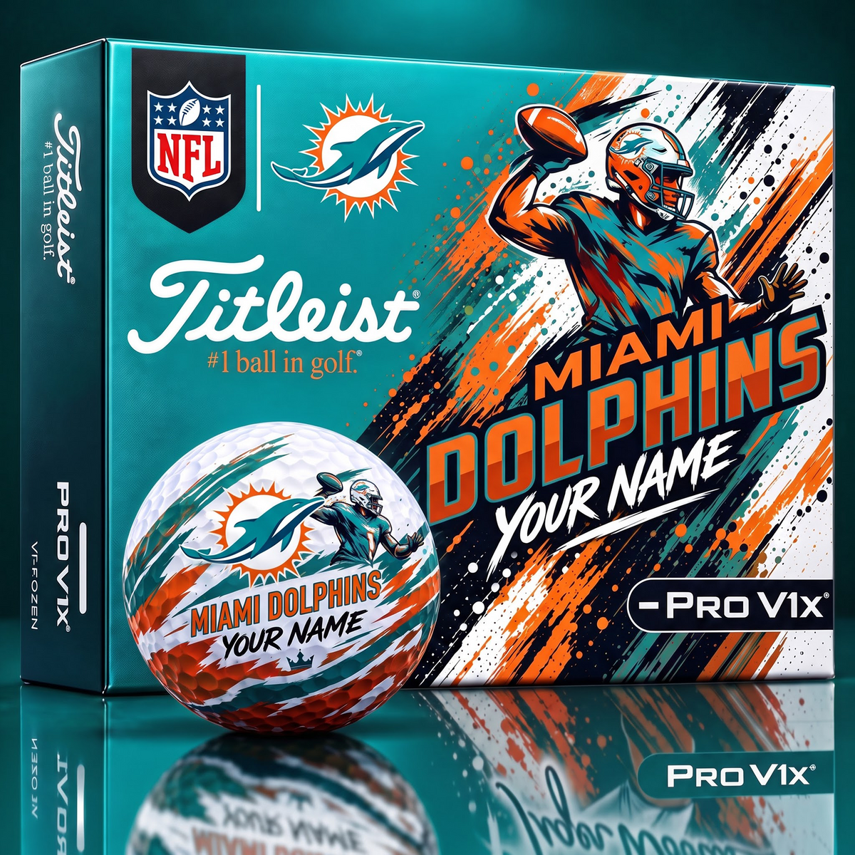 MD x Personalized NFL Titleist Pro V1x NFL Golf Balls