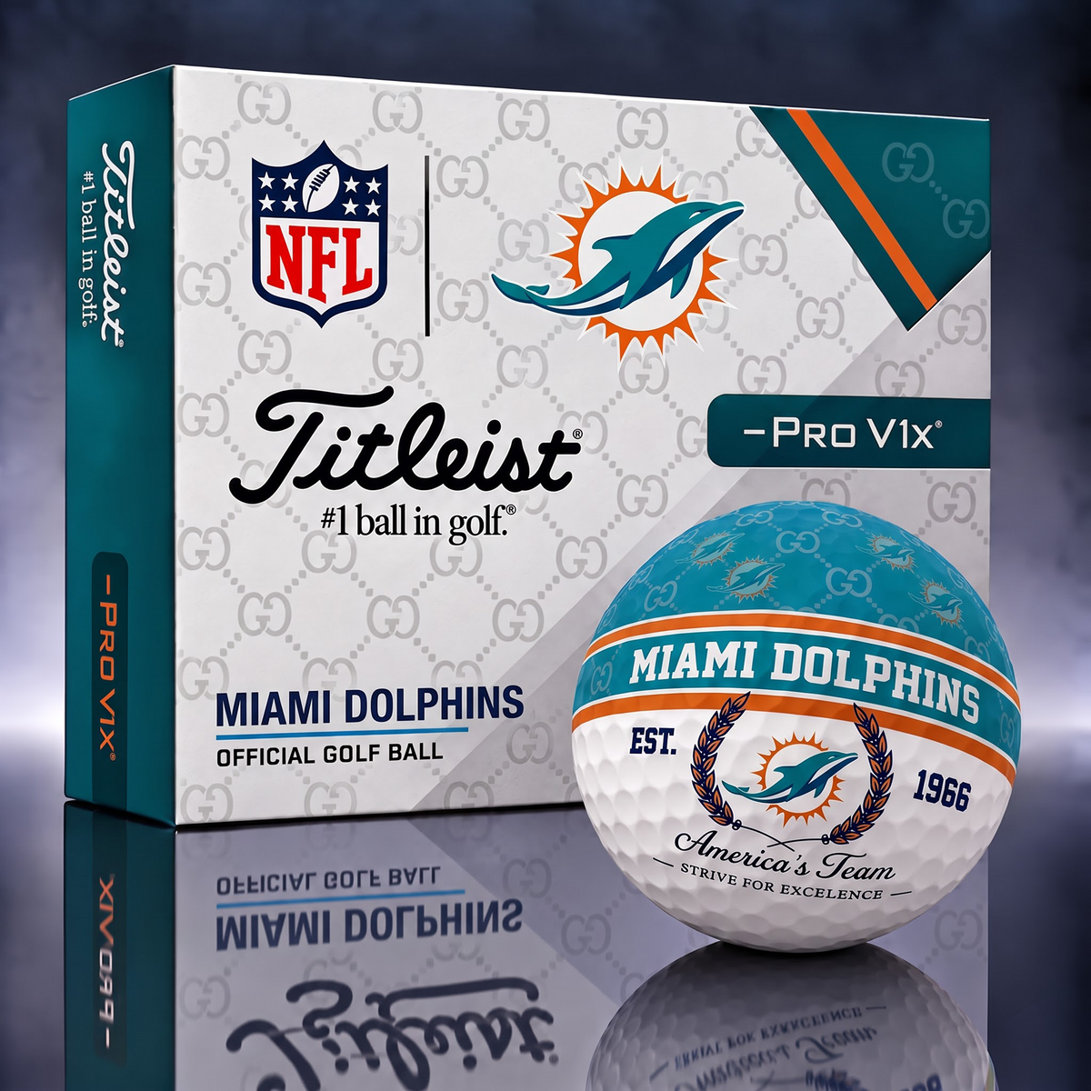 MIA X NFL Custom GC x Titleist Pro V1 Golf Balls Set