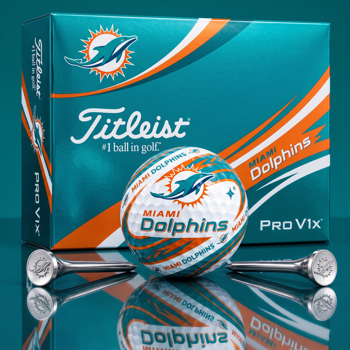 MIA x 1-of-1 NFLTitleist Pro V1x Golf Balls Set
