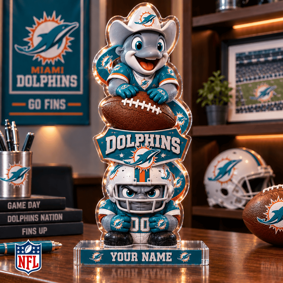 MIA x NFL Christmas KICKOFF Personalized Acrylic Block Plaque