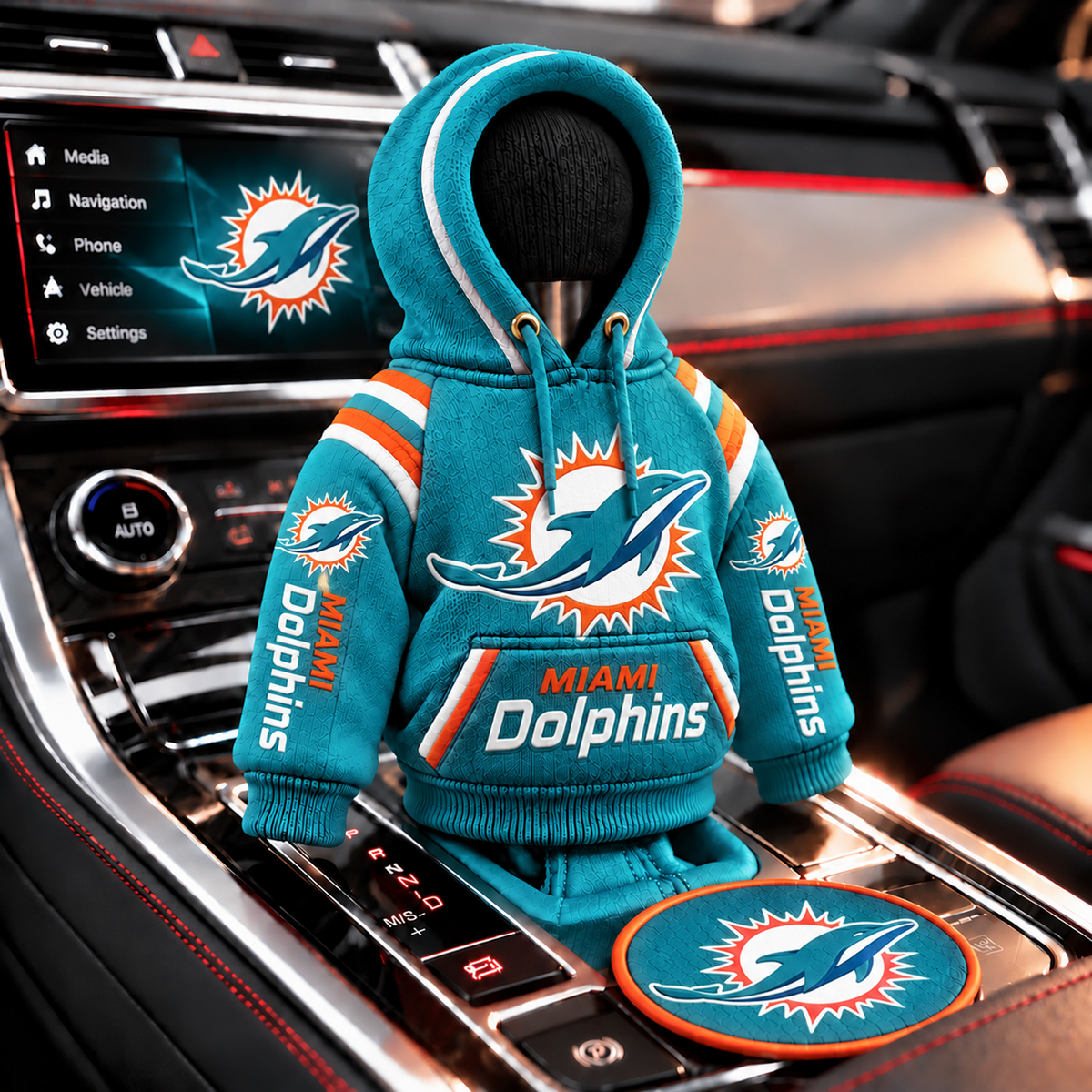 MIA x NFL Personalized Name Shift Knob Hoodie
