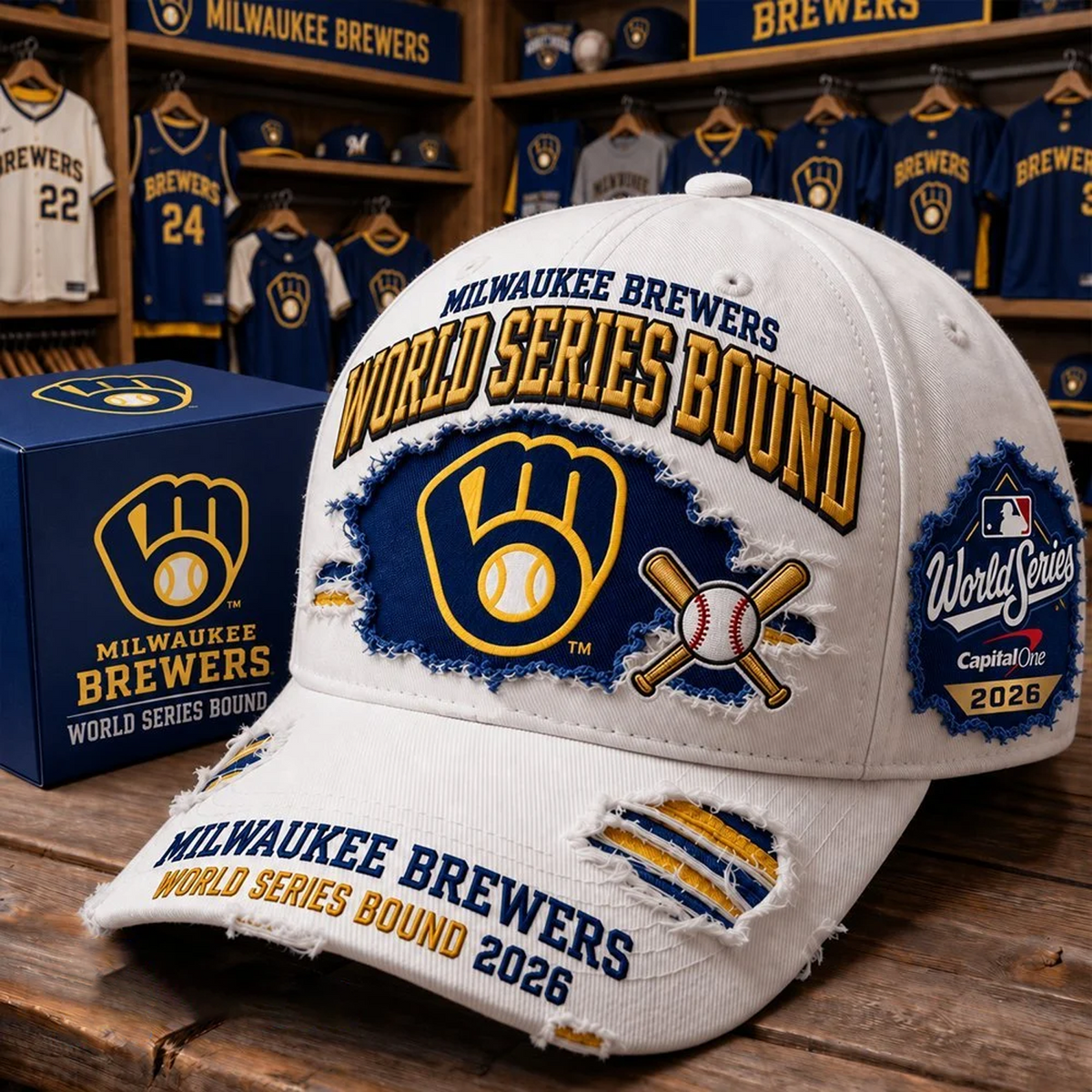 MIL x MLB World Series Bound 2026 Premium Personalized Classic Cap