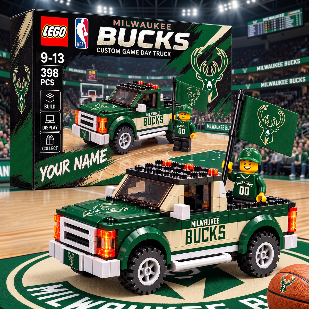 MIL X NBA 1-OF-1 IN-HOUSE CRAFTED CUSTOM GAME DAY TRUCK BRICK SET