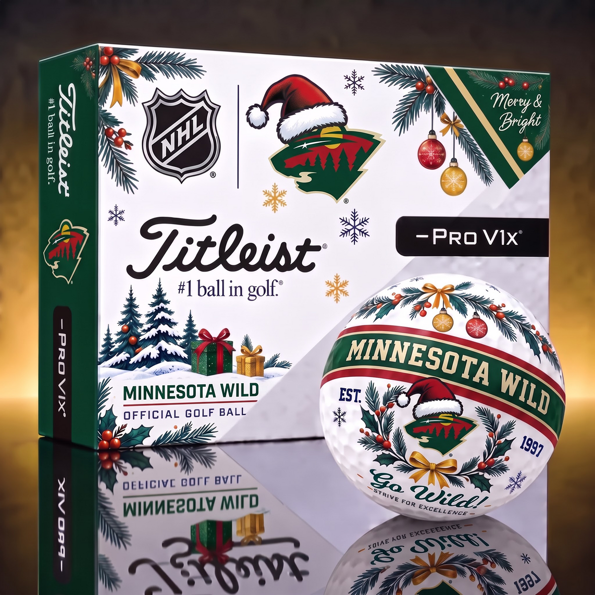MIN X 1-OF-1 NHL TITLEIST CHRISTMAS GOLF BALLS