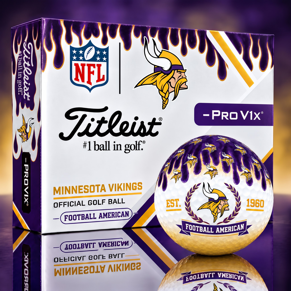 MIN X 1-of-1 Custom NFL Drip Style Golf Balls Gift For Golfer