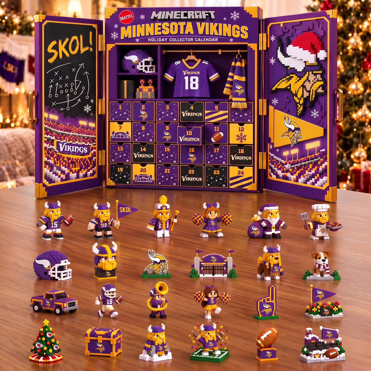 MIN x 1-of-1 Custom NFL Team Christmas Advent Calendar Blind Box Set
