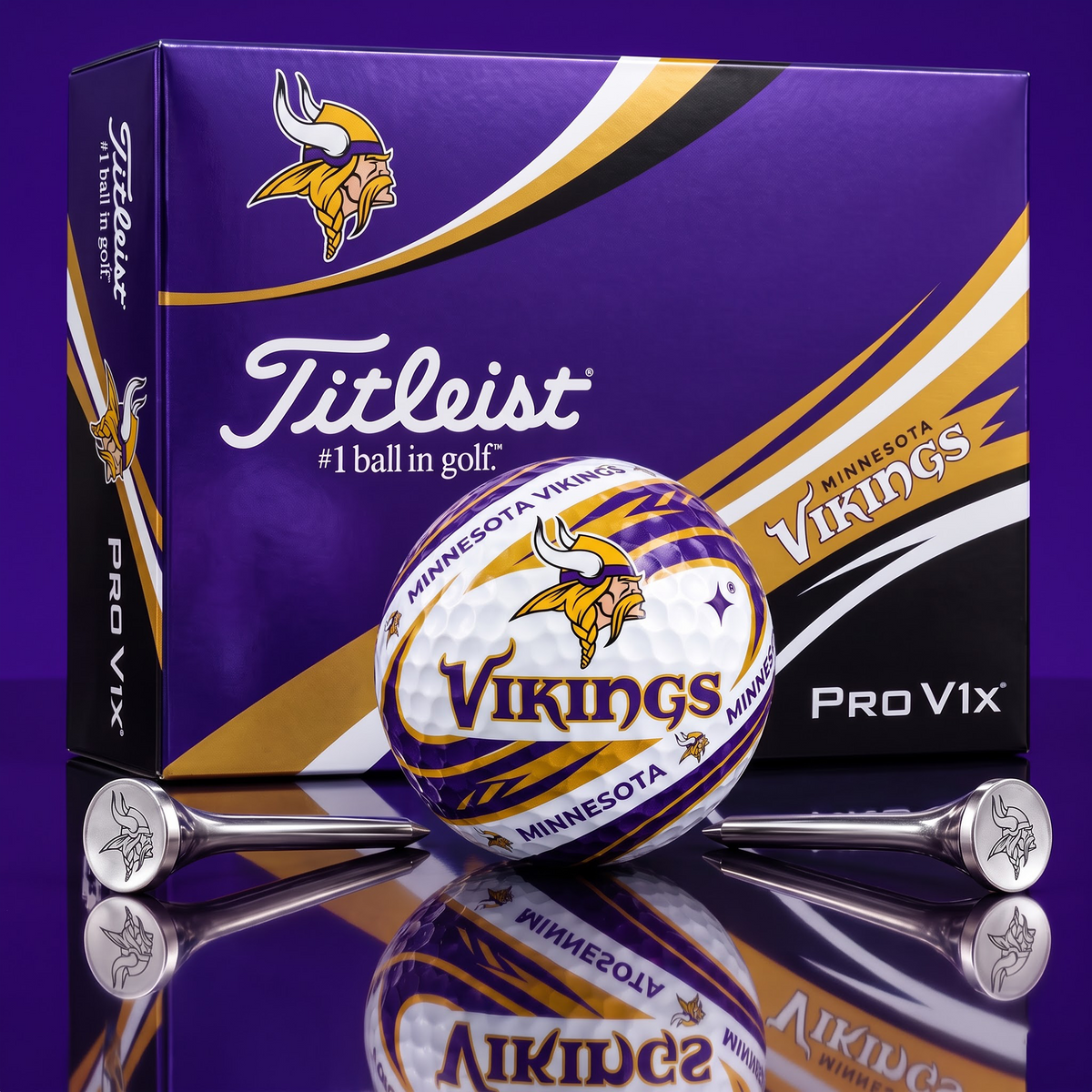 MIN x 1-of-1 NFLTitleist Pro V1x Golf Balls Set