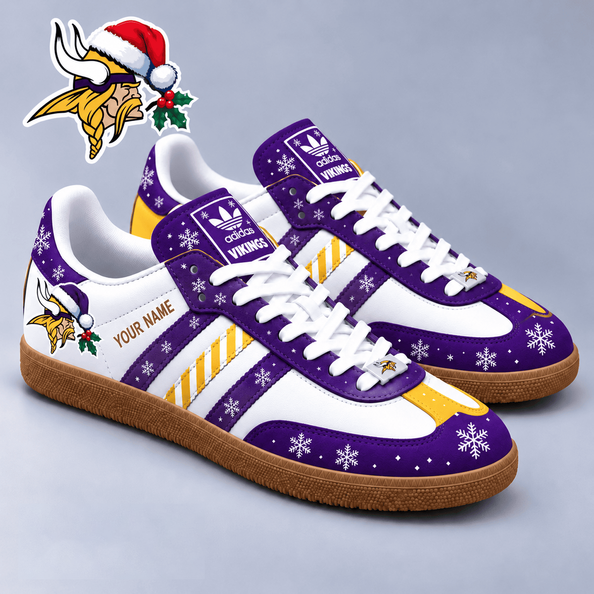 MIN x NFL Christmas Personalized Name Samba Shoes