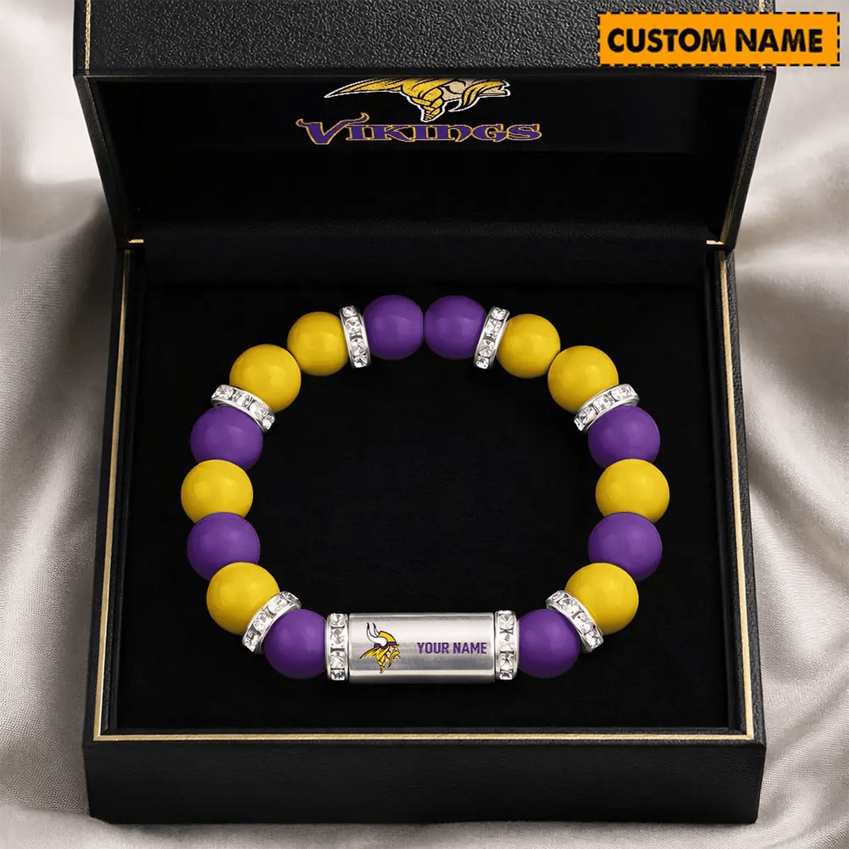 MIN x NFL Custom Name Handcrafted Lucky Energy Bracelet Gift For Fans