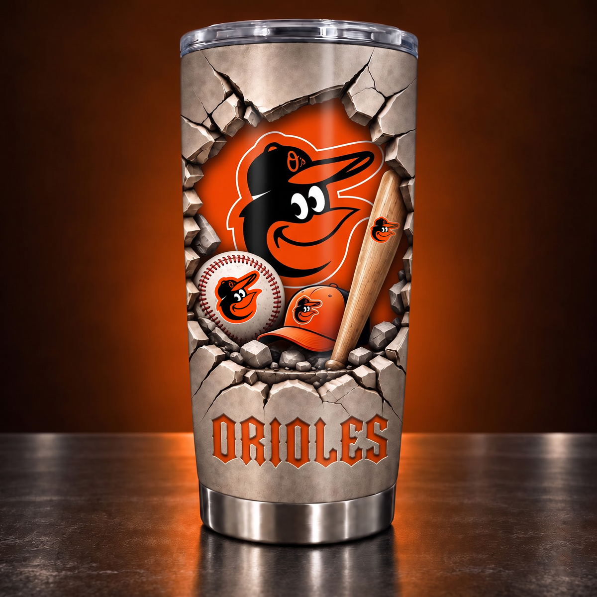 MLB x BAL Baseball Tumbler
