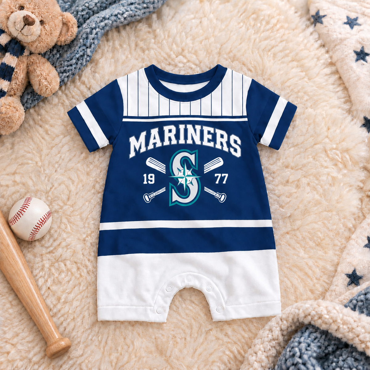 MLB x SEA Baseball Baby Romper