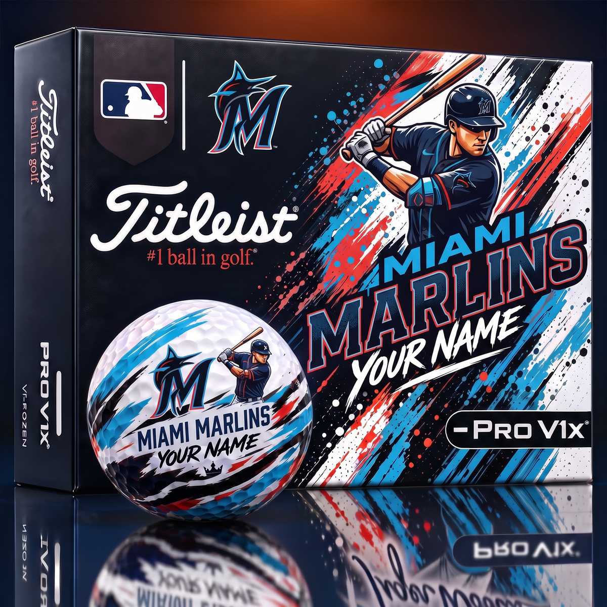 MM x Personalized MLB Titleist Pro V1x MLB Golf Balls