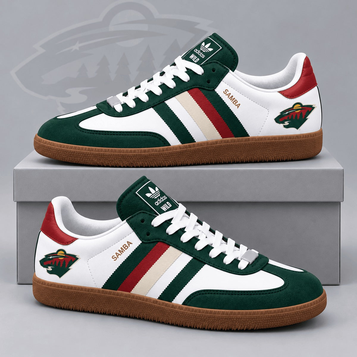 MW x NHL Retro Samba Low Top Sneakers Classic Three Stripe Hockey Fan Casual Shoes