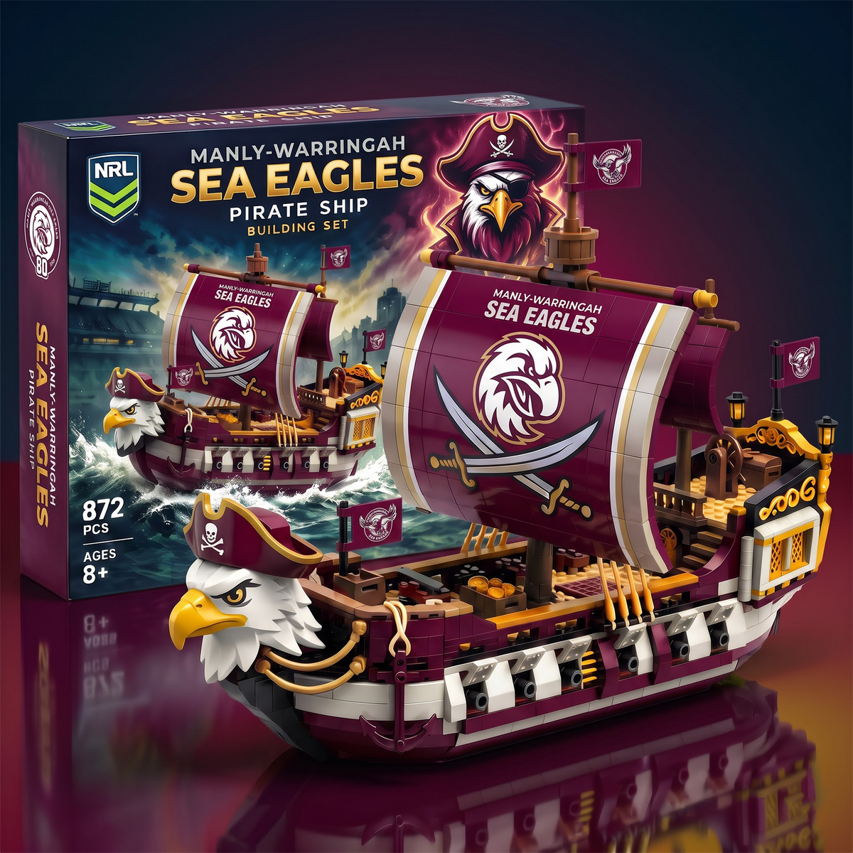 MW x NRL 50th Anniversary Pirate Ship Building Set