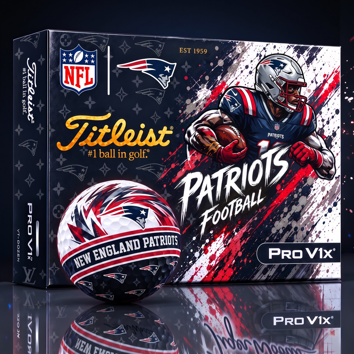 NE X Custom NFL x LV Dynamic Paint Splatter Golf Balls