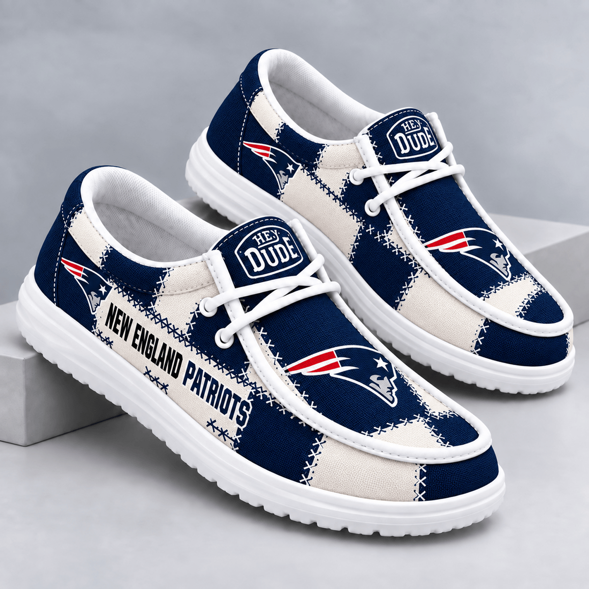 NE x NFL Team Logo Patchwork Loafer Shoes