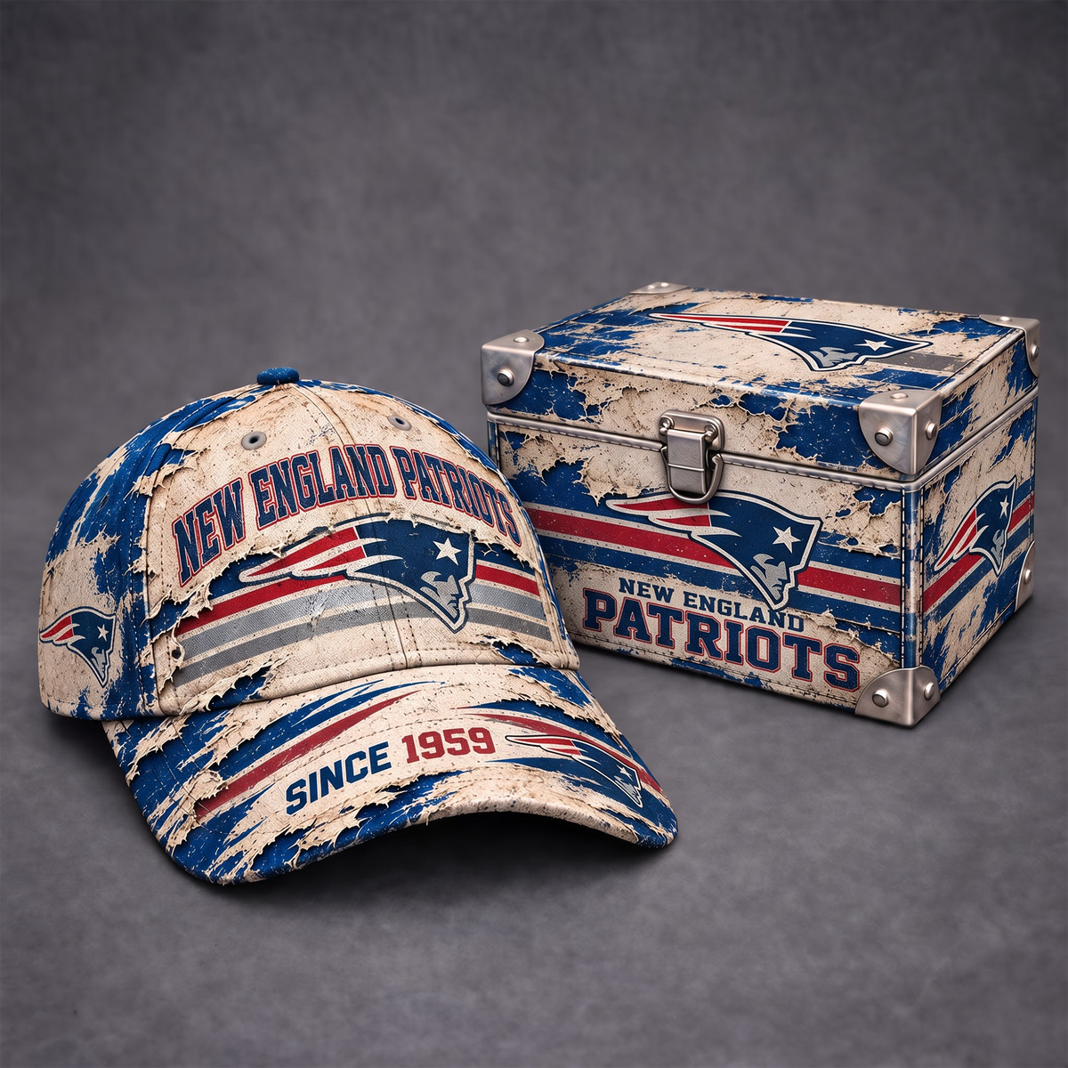 NEP x 1-of-1 NFL Distressed Baseball Cap And Gift Box Set