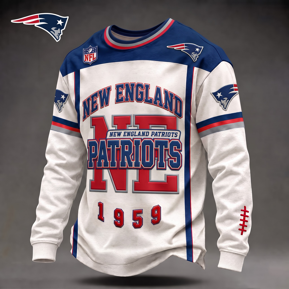NEP x Custom 1-of-1 Personalized NFL Team Vintage Distressed Long Sleeve Shirt
