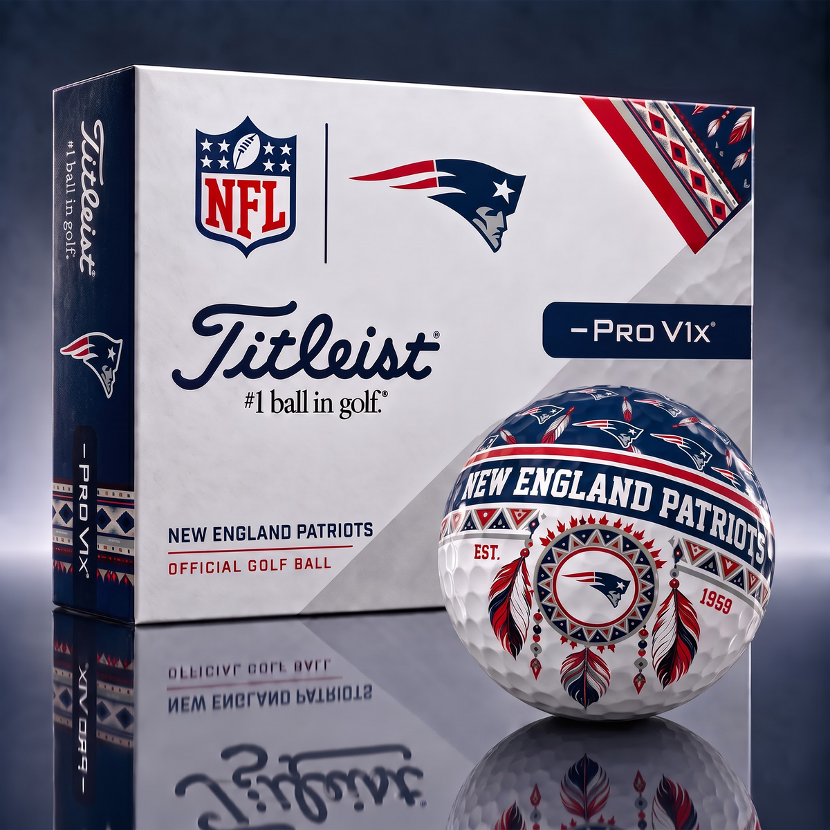 NEP x NFL 1-OF-1 IN-HOUSE CRAFTED TITLEIST PRO V1X NFL NATIVE HERITAGE GOLF BALLS