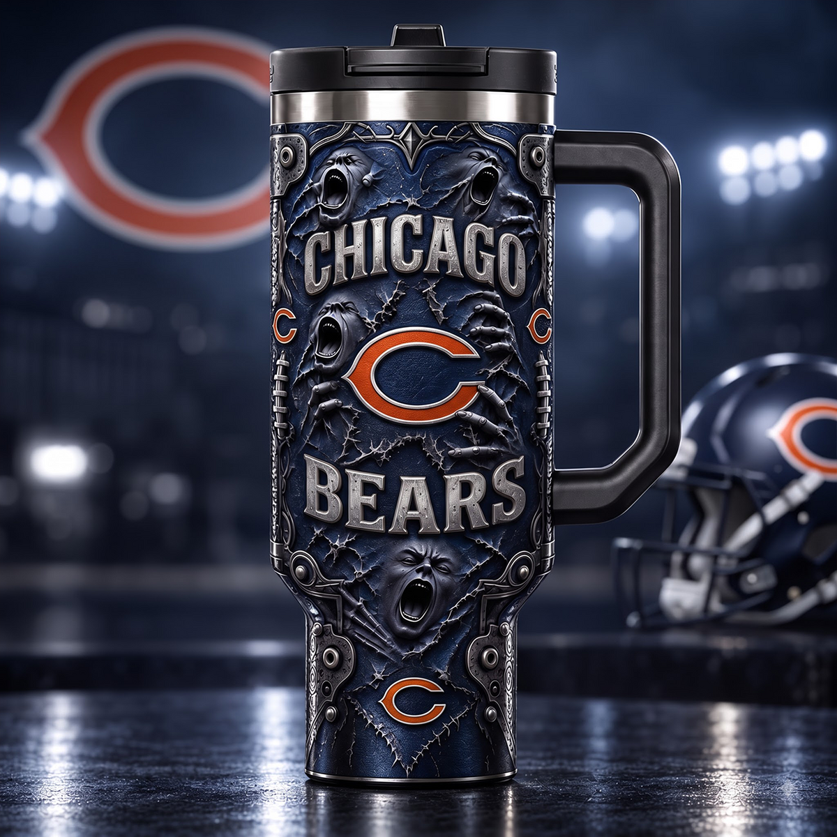 NFL x CHI Ghost 40oz Tumbler With Straw