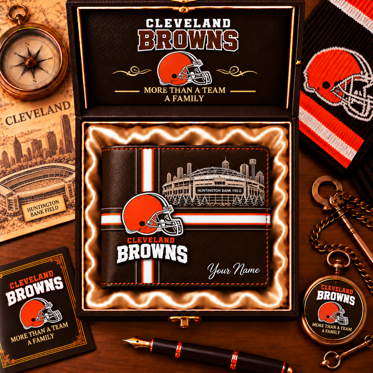 NFL x CLE Custom Name Leather Wallet
