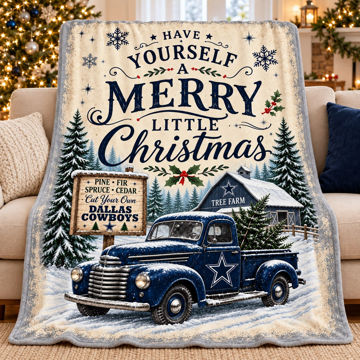 NFL x DAL Tree Farm Premium Blanket