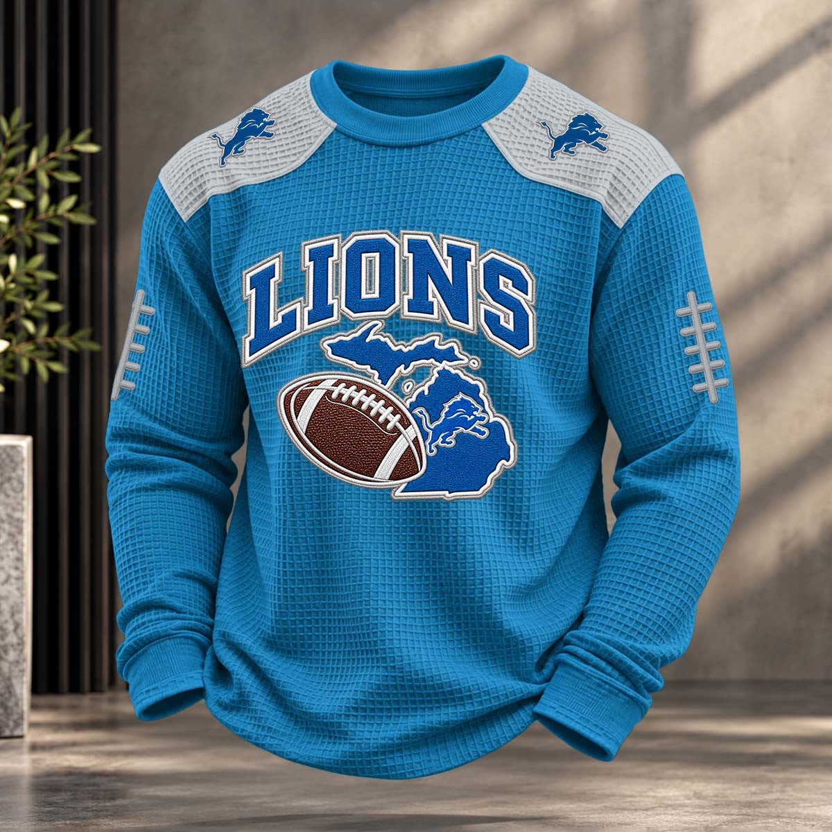 NFL x DET Team Color Waffle Sweatshirt