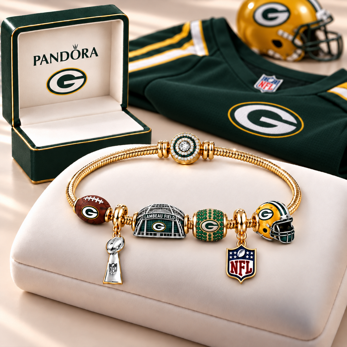 NFL x GB Charm Bracelet Set