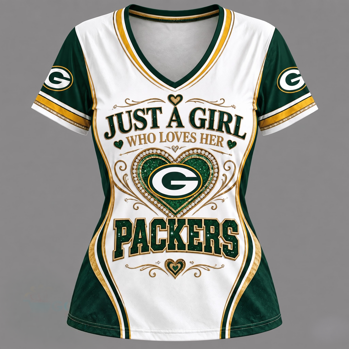 NFL x GB Just A Girl V-Neck Shirt