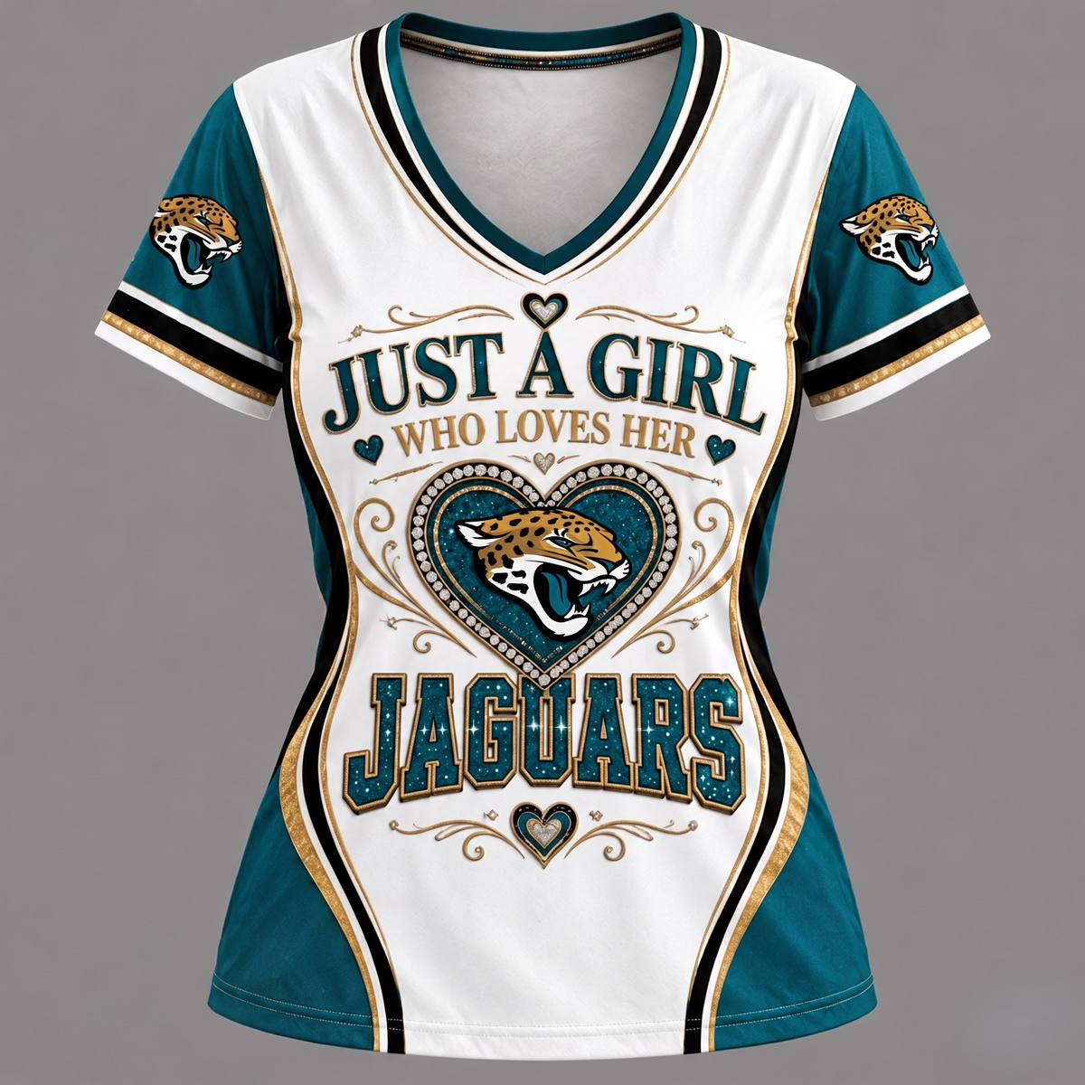 NFL x JAX Just A Girl V-Neck Shirt