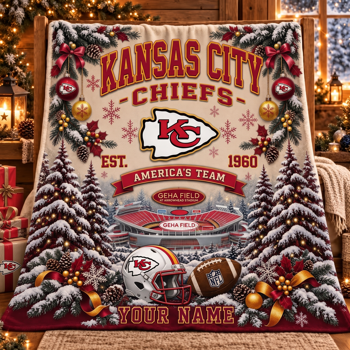 NFL x KC America Personalized Name Blanket