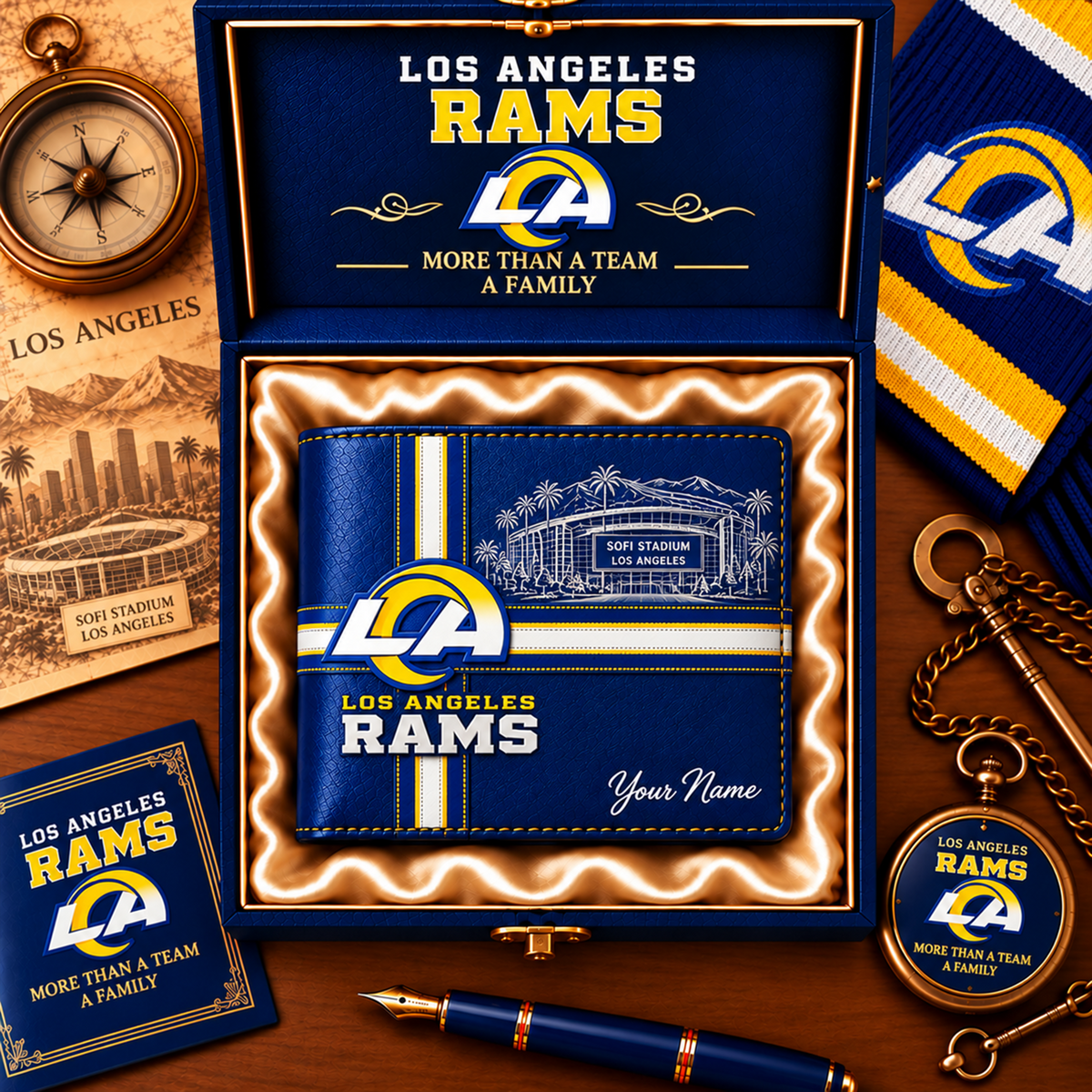 NFL x LAR Custom Name Leather Wallet